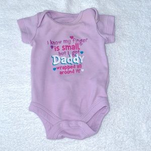 Lavender daddy wrapped around my finger onsie